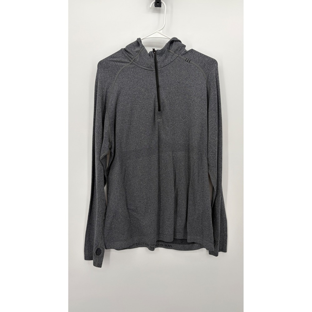 lululemon Metal Vent Tech Hoodie Mens Medium Gray Quarter Zip Thumbholes